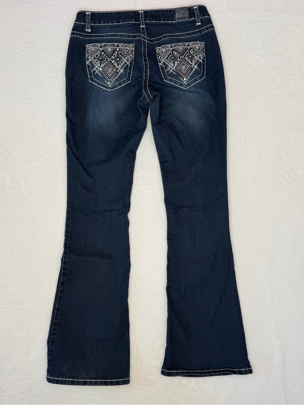 Love Nation Dark Blue Jeans with Gold & Silver Embellishment - Picture 8 of 8